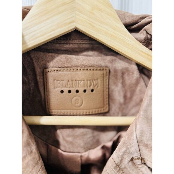 BLANK NYC Moto Jacket Suede Leather Light Brown Coffee Bean NEW W/ Tags Size S - Picture 9 of 12